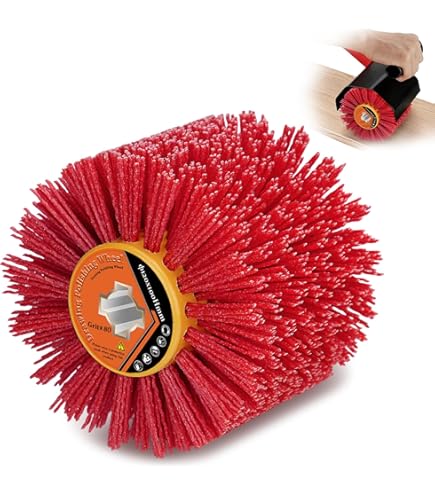 MOGRQAP Schuurrol Borstel, Nylon Borstel 320 Korrel Schuurrol Borstel Polijstborstel voor Houtbewerking Schuurhulzen voor Schuurroller, Schuurborstel voor Satineermachine Draadtrekwiel voor Polijsten