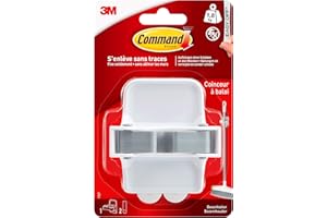 Command Coinceur à Balai - 1 Crochet, 2 Languettes Adhésives - Rangement pour Balais et Serpillières - Fixation sans Dommage