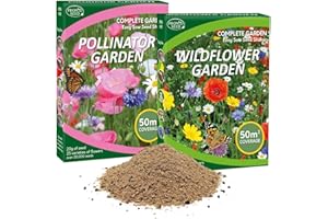 Pronto Seed Wildflower Seed Shaker Twin Pack with Easy-Spread System - Butterfly & Bee Attracting Wild Flowers Seeds for UK Gardens, 100m2 Coverage - Spring & Summer Blooming