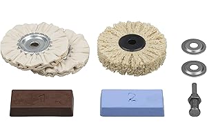 wolfcraft Juego de pulido profesional de 6 piezas I 2179000 I para metales, plástico, marmol etc.