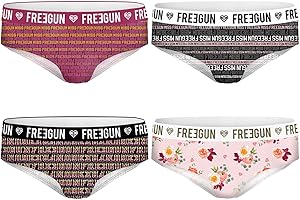 FREEGUN Lot de 4 Culottes Boxers Shorties Fille