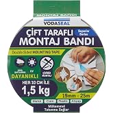 Vodaseal 53.01.039 &Ccedil;ift K&ouml;p&uuml;k Montaj Bandı, K&ouml;p&uuml;k, 19mmx25mt