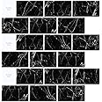 Art3d 10-Sheet Peel and Stick Backsplash, 12 in. x 12 in. Subway Tiles in Marble Design