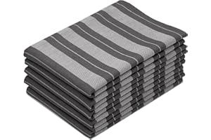 ZOLLNER 5 strofinacci in cotone - 50x70 cm - canovacci da cucina a righe grigie - assorbenti e robusti - lavabili a 60°C - qualità gastsronomica - Certificato OEKO TEX (R)