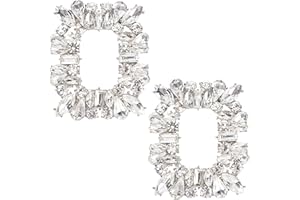 GORGECRAFT 2 PCS Argent Chaussure Clip Chaussures Bijoux Décoration Rectangle Cristal Boucle de Chaussure avec Cristal Strass pour la Fête de Mariage Chaussures Décoration