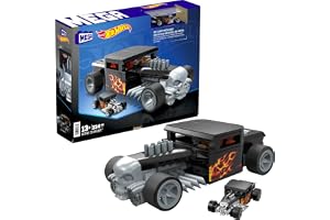 MEGA Hot Wheels-byggleksak, samlarbilen Bone Shaker med 334 delar och formgjuten modell, bygg- och visningsset för samlare, s