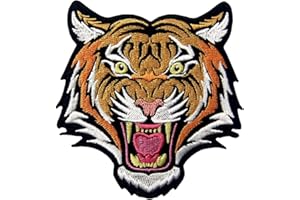ZEGIN La Roaring Del Bengala Striato Tigre Distintivo Ricamato Applicazioni Il Ferro Su Cucia Sulla Toppa Patch
