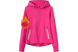 MoFiz Chaqueta Deportiva Mujer Sudadera Cremallera Forro Polar con Capucha para Deportes de Invierno