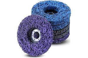 ROSYLEVE 6PCS Disco Limpieza Amoladora 125 mm Disco abrasivo CSD Disco Pulido Disco Limpieza, CSD disco para la amoladora, Discos de Limpieza para Amoladora Angular Pulido color morado azul negro