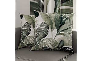 PETTI Artigiani Italiani - Lot de 2 Taies d'Oreillers 60x60 cm 100% Microfibre Hypoallergénique, Housse Oreiller Rectangulaire Motif Floral Vert, Paquet de 2, Fabriqué en Italie