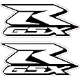 2 x GSXR Suzuki Motorcycle Stickers-White 'R'-Decals Quality Printed Vinyl Label