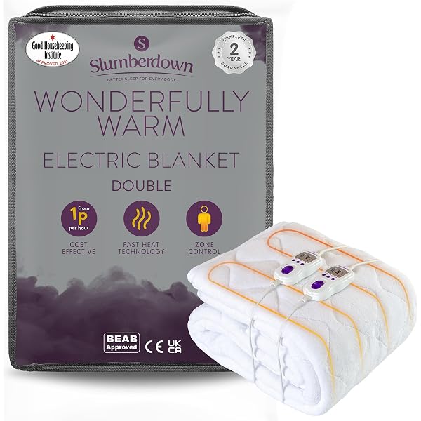 Zanussi Electric Blanket, Heated Double Fitted Underblanket, 9 Heat  Settings, Low Energy u0026 Energy Efficient, Machine Washable, Overheat  Protection, 135 X 190 cm, 60W, White ZEDB7002, 2 Year Guarantee :  Amazon.co.uk: Home u0026 Kitchen