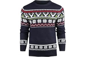Danfiki Pullover Herren Herren Weihnachtspullover Sweater Christmas Pullover Rundhals Warme Strickpulli für Weihnachten