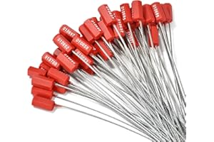 Lzbignun 50pcs Pull-Tite Anti-Tamper Red Steel Wire Cable Seals Numbered Self-Locking Trailer Seals (Red)