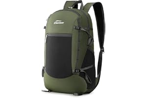 Charinor Mochila para hombre, mochila de trekking, mochila de senderismo, 30 L, ultraligera, mochila de viaje, impermeable, con soporte para burbujas, bolsillo frontal ventilado y soporte para