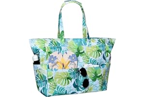 HARNYLOOM Beach Bag With Zip, Large Waterproof Travel Beach Bags for Women Accessories Picnic Summer Vacation Gym Holiday Tote Foldable Swimming Outdoor Shopping