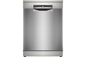 Bosch SMS4EVI08E, Smarter Geschirrspüler Freistehend 60 cm, Serie 4, Besteckschublade, Rackmatic, automatische Türöffnung, Intensive Reinigung, Anti-Fingerprint, Programmassistent, Edelstahl, AquaStop