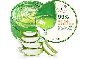 [the SAEM] Jeju Fresh Aloe Soothing Gel 10.1 fl.oz. (300ml) - 99% Aloe Vera, Hydrates & Dry, Itchy & Damaged Skin