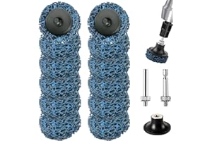 NUTKIT 12 PCS Disque de Nettoyage, Disque Abrasif 50mm, Disques de Nettoyage CSD, Dérouillant Disque Abrasif pour Meuleuse d'Angle, pour Enlèvement de Rouille, Peinture, l'oxydation(Bleu)