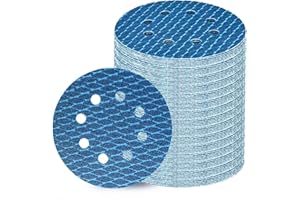 GEOGIEEW 80 pezzi Dischi abrasivi 125mm, 60/80/120/150/180/240/320/400, Grana a 8 fori, levigatrici orbitali da 125 mm carta abrasiva per levigatrice