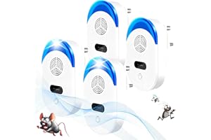 TRAVEL PACKAGING CUBE Ultrasonic Pest Repeller 4 Pack - Powerful Mouse Repeller Plug in Pest Control - Ultrasonic Rat Repellent- Electronic Mosquito Repellent - Ideal for Mice,Mosquitoes,Moths, Ants Etc.(4 PACK)-White