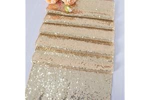 ShinyBeauty Scintillante Oro Chiaro Paillettes Table Runner per Wedding Coffee Table Runner Home Decor Glitter Table Runners per Eventi di Compleanno Decorazione 30 x 180 cm