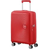 American Tourister Soundbox Cabin Trolley Case, 55 cm | Coral Red, Expandable Hardcase, 55H x 40W x 20D cm, 35.5/41 L, 5.73 l