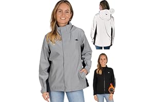 Valkental - Reflektierende & Wasserdichte 3in1 Jacke Damen [Fleece Zipp-In & Verstaubare Kapuze] Geeignet als Winterjacke, Regenjacke & Fahrradjacke - 10.000mm Wassersäule - Doppel Reißverschluss