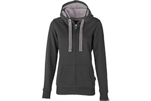 HRM Damen Hooded Jacket I Premium Kapuzenjacke Damen mit Kontrast-Innenfutter I Basic Hoodie mit Reißverschluss I Zip Hoodie I Hochwertige & nachhaltige Damen-Oberteile