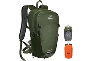 ONETOALL Plecak rowerowy 15 l, wodoszczelny, antykradzieżowy plecak turystyczny z siatką na kask i ochroną przed deszczem, mały plecak narciarski ze zdejmowanym paskiem biodrowym do jazdy na rowerze