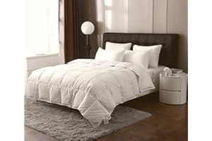 Vico Casa® COMFORT Piumino una piazza in piuma e piumino naturale d'oca bianca soffice e caldo - Fodera in cotone / 155x200cm per materasso singolo, 4 punti di calore