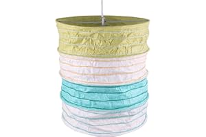 GURU SHOP Guru-Shop Lmpara Redonda de Papel Para Colgar, Pantalla de Papel Lokta Karaman, Papel Hecho a Mano, PapelLokta, 32x28x28 cm, Lmparas de Techo Asiticas de Tela de Papel