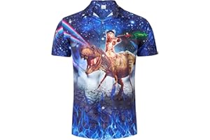 RAISEVERN Mens Hawaiian Shirts Short Sleeve Funny Ugly Casual Shirt, M-XXL