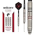 UNICORN Steel Tip Darts Set, Core Plus, Tungsten Barrels, 20g, 21g, 22g, 23g, 24g, 25g, 26g or 27g