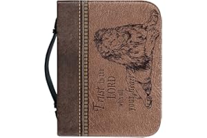 DAJINGKJ Bibelhülle Mit Reißverschluss Groß Leder Personalisiert Bibeltasche Damen Herren Tasche Bibel Buch Kirche Henkeltaschen