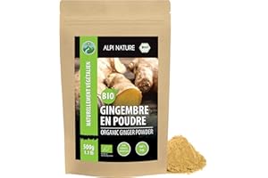 Alpi Nature Gingembre en Poudre BIO 500g, Racine de Gingembre Séchée et Moulue pour la Cuisine