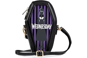 Wednesday Cross Body Bag for Girls Teens Shoulder Handbag Coffin Removable Strap Travel Shopping Gothic Gifts for Her