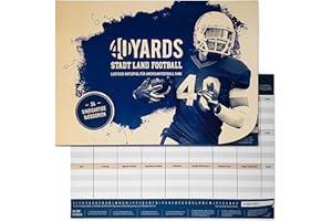 40YARDS Stadt Land Football: Lustiges American Football Quiz (DIN A4 Block; 50 Blatt) Ratespiel für Football Fans - Stadt Land Fluss Football Spiel für die Football Bowl Party oder Geschenk