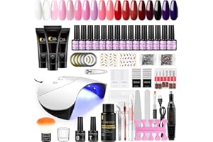 ‎COSCELIA COSCELIA Gelnägel Starterset 7ml UV Nagellack Set mit UV Lampe 36W, 15pc UV Gel Nagellack und 3 Farben*15ML Poly Nagel Gel Set mit Elektrische Nagelfräser Gel Nägel Selber Starterset