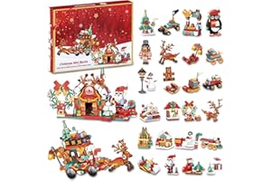 EUG-PRODUCTS Christmas Advent Calendar for Kids 2024 - Building Blocks Holiday Gifts for kids Teen 24 Days Surprise Gift Box Christmas Countdown Calendar for Girl Boys 12 In 1 Santa Tree House Block Toy Set