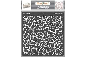CrafTreat Crackle Stencil for Crafts Reusable Vintage - Crackle - Size: 6X6 Inches - Crackle Texture Stencil for Furniture Painting - Texture Pattern Stencil for Painting on Concrete, Canvas