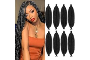 BLISSOURCE Springy Afro Twist Hair 8packs 24inch Marley Twist Braiding Hair for Distressed Soft Locs Hair Extension Spring Twist Hair Synthetic Curly Braiding Hair Extensions(60.96cm,1B)