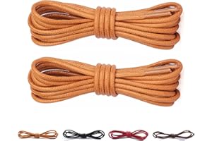 CCSOFTIME 2 Pares Cordones Redondos Encerados,Cortos Cordones Crema para Zapatos de Vestir Traje Oxford Botas,Cordoneras para Botines de Hombre Mujer Niños Adultos,Cordones Zapatos Vestir