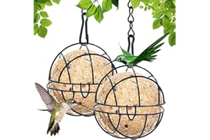 YEAHBOOM Meißenknödelhalter Vogelfutterstation,2er Set Kleine Hochwertiger Meißenknödel-Halter aus Vergoldet mit Klappdeckel,Futterspender für Meisenknödel,Aufhänger für Vogelfutter,Futterstation und Halterung