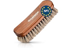 TIMELEOS Szczotka do butów z włosia końskiego zapewnia optymalną pielęgnację obuwia | szczotka z różowego włosia | szczotka do polerowania butów | buty męskie jasne (1 opakowanie, jasne)