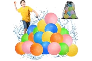 SMASIAGON Palloncini D'acqua Riutilizzabili, 20 Pezzi Bombe Acqua Magnetiche Ricaricabili, Facile da Riempire e Autosigillante per Estivi Piscina Spiaggia Giardino Palloncini Gioco per Bambini e adulti
