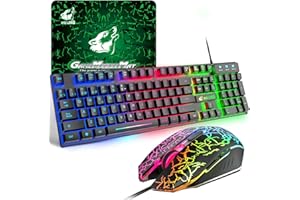 ZIYOU LANG T13 ES Layout Gaming Keyboard & Mouse Set (Tastiera e Mouse 3 in 1 Nero)