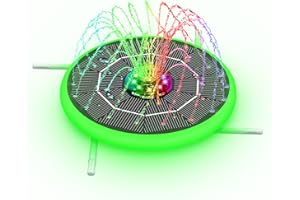 Boadw Fuente solar LED de 5,5 W, 215 mm, bomba de agua solar con 7 estilos de fuente para jardín, baño de pájaros, estanque, contenedor de peces