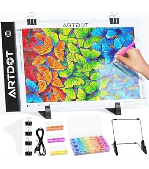 Kit Accessoires Peinture Diamant Avec 2 Stylos LED Rechargeables USB - 12 Embouts, Loupes, Coussins, Argile - Pour DIY & Déco