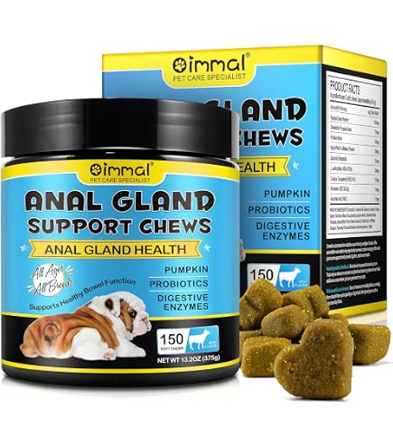 Oimmal Anal Gland Support Soft Chews For Dogs – 150 Count, Natural Health Supplement